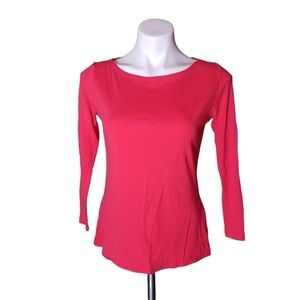 Vineyard Vines Pima Cotton Neona Rose Long Sleeve Boat Neck Shirt Top Size Small